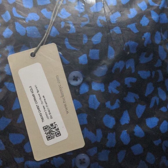 Tucker Juliette Dress Cornflower Spots in Silk Stretch Charmeuse - Picture 3 of 3